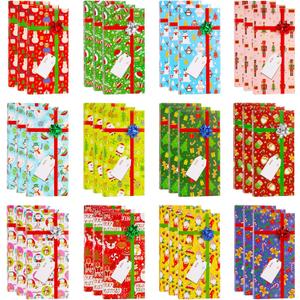 Piklodo 36 Pcs Christmas Gift Card Holder Christmas Card Boxes with Bows, 6.5'' x 3'' x 0.6'' Cash Money Holder Xmas Gift Card Boxes for Xmas Holiday Birthday Party Favor