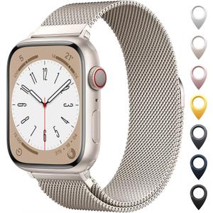 Original Milanese Loop Band Compatible with Apple Watch 38mm 40mm 41mm 42mm 44mm 45mm 46mm 49mm - Women & Men Magnetic Closure Adjustable Metal Strap for iWatch Series 11 10 9 8 7 6 5 4 SE2 3 Ultra2 3