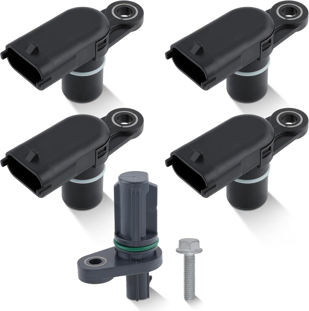 4PCS Camshaft & 1PCS Crankshaft Position Sensor Replaces 12615371 12615626 Compatible with GM Vehicles 2010-2020 Compatible with Chevrolet Camaro 2010-2015