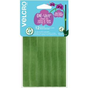 VELCRO Brand VEL-30087-AMS ONE-WRAP Ties Starter Pack for Container Gardens or Houseplants, 12pcs, Pre-Cut, 6 in x 1/2 in, Green-Recycled Plastic