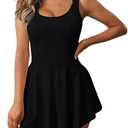 Womens Sleeveless 2-in-1 Athletic Tennis Golf Dress Underneath Workout Active Dresses with Built-in Shorts, Size S.