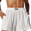 CUPSHE Women's Casual Shorts Cotton High Rise Beach Cover Ups Summer Shorts with Pockets (Large, White)