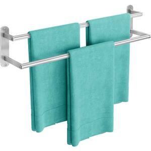 Towel Rack for Bathroom, Double Towel Bar 24Inch, Stainless Steel Bathroom Towel Holder, Double Towel Hanger Wall Mounted Towel Rod, Bathroom Towel Rack(Brushed Nickel)