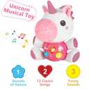 iPlay, iLearn Baby Unicorn Musical Toys, Newborn Girls Gift, Soft Unicorn Plush Stuffed Animal, Infant Light Music Time, 1st Easter Basket Shower Stuffers for 0 1 2 3 6 9 12 18 Month 1-3 Yrs Toddlers