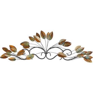 Deco 79 Metal Leaf Home Wall Decor Wall Sculpture, Wall Art 34" x 1" x 10", Brown