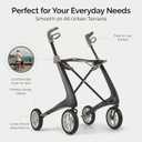 byACRE Carbon Ultralight Rollator Walker - 10.6 lbs Adult Walkers with 4 Wheels and Seat - Lightweight Seated Walkers with Wheels - Foldable Rolling Walker with Seat - Walker for Adults