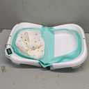 Collapsible Baby Bathtub,Baby Bath Tub with Soft Cushion & Thermometer,Baby Bathtub Newborn to Toddler 0-36 Months,Portable Travel Baby Tub (Blueish Green)