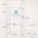 SONGMICS Over The Toilet Storage, 3-Tier Over Toilet Bathroom Organizer with Adjustable Shelf, 10.2 x 24.8 x 66.9 Inches, Space-Saving, Cloud White UBTS01WT