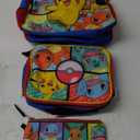 Pokemon 3 Piece Backpack Set Supply Case Key Chain Pendant Kids School Travel Backpack Set