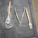 19 Piece Silicone Cookware Set - Kitchen Utensil Set with 9 Silicone Utensils, 5 Stainless Steel Knives, Wooden Handle, Light Green