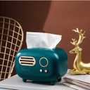 Retro Radio Shape Tissue Cover Box, Practical and Cute for Kitchen,Bathroom Vanity Countertops, Bedroom Dressers,Night Stands, Desks and Tables, Creative Gift (Retro Radio) (Green)