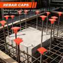 100 Pack Rebar Caps Construction Impalement Premium Safety Cap Fits #3 to #11 Rebar T-Post Caps Plastic Orange Square Type for Job Site Fall & Impalement Protection