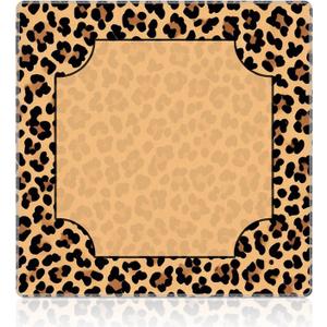 Brown Leopard Print Mahjong Mat 31.5"x31.5", Preppy Funky Y2K Cheetah Animal Print Non-Slip Noise Reduction Gaming Mat for American Mahjong Poker Card Board Games Dominoes