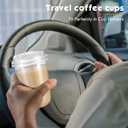 Baderke 100 Sets 16 oz Clear Plastic Cups with Lids,Sturdy Iced Coffee Cups with lids, Disposable Plastic Smoothie Cup for Cold Drinks