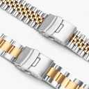 Stainless Steel Watch Band Curved Ends Tapered 18mm 19mm 20mm 21mm 22mm 24mmFlexible Metal Watch Strap Smartwatch Bracelet Deployment Double FlipLock Buckle Silver Black Gold