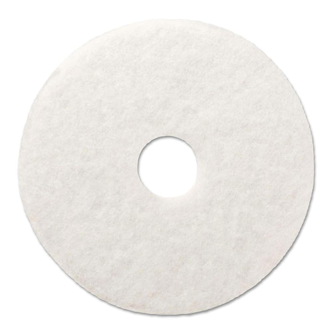 Boardwalk BWK4015WHI Standard Polishing Floor Pads, 15" Diameter, White (Case of 5)