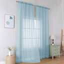 Simplebrand Light Blue Sheer Curtains 96 Inches Long, Light Filtering Sky Blue Rod Pocket Solid Color Window Sheer Curtain Panels, Elegant Curtains & Drapes for Living Room, Bedroom 2 Panels, 42" W