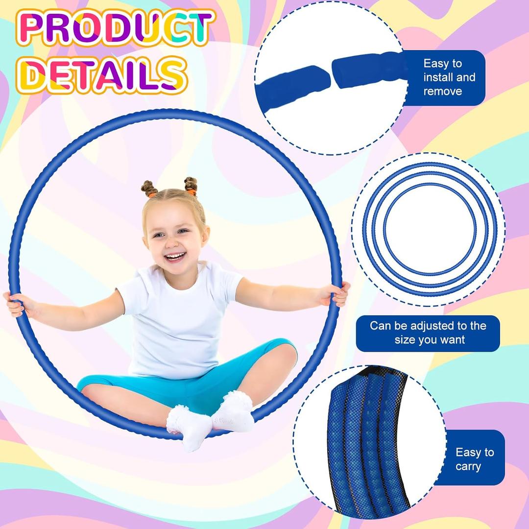 Shappy 10 Pcs Exercise Hoop Detachable Adjustable Plastic Toy Playground Toys Colored Hoop Circles for Teens Games Gymnastics Dog Agility Equipment Party Decor