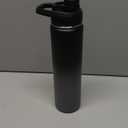 24 oz Insulated Water Bottle with Handle, 304 Stainless Steel Water Bottles with Wide Mouth, Double Wall Vacuum Sports Water Bottle, BPA Free, Keep Cold and Hot, Black/Gray