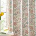 jinchan Nursery Curtains 95% Blackout Pink 96 Inch Long Floral Curtains for Girls Room, Farmhouse Drapes for Living Room Bedroom Darkening Window Treatment Grommet Top Set of 2 Panels, (38"W x 96"L)