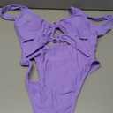 CHYRII Women's Sexy Cutout Lace Up Backless High Cut One Piece Swimsuit Monokini (Large, Lavender)