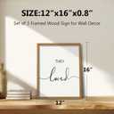 Houmury Framed Set of 3 And So Together They Built A Life They Loved Above Bed Wall Decor Wall Art for Farmhouse Home Bedroom Kitchen Living Room Wood Signs (Brown,12"x16")