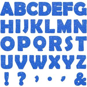 Set Glitter Blue Classroom Alphabet Cutouts for Bulletin Poster Board Display Home School a Great Helper to Inspire Students' Learning Interest