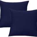 Augld 2Pack Outdoor/Indoor Throw Pillow Cover, Waterproof Solid Pillow Case Navy 18"x18"