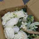 Bridesmaid Bouquets Set of 6 - Ivory White Artificial Flowers Bouquet for Bridesmaids Wedding Small Floral Centerpieces for Marriage Proposal Party Anniversary Dining Table Decor -7 Inch