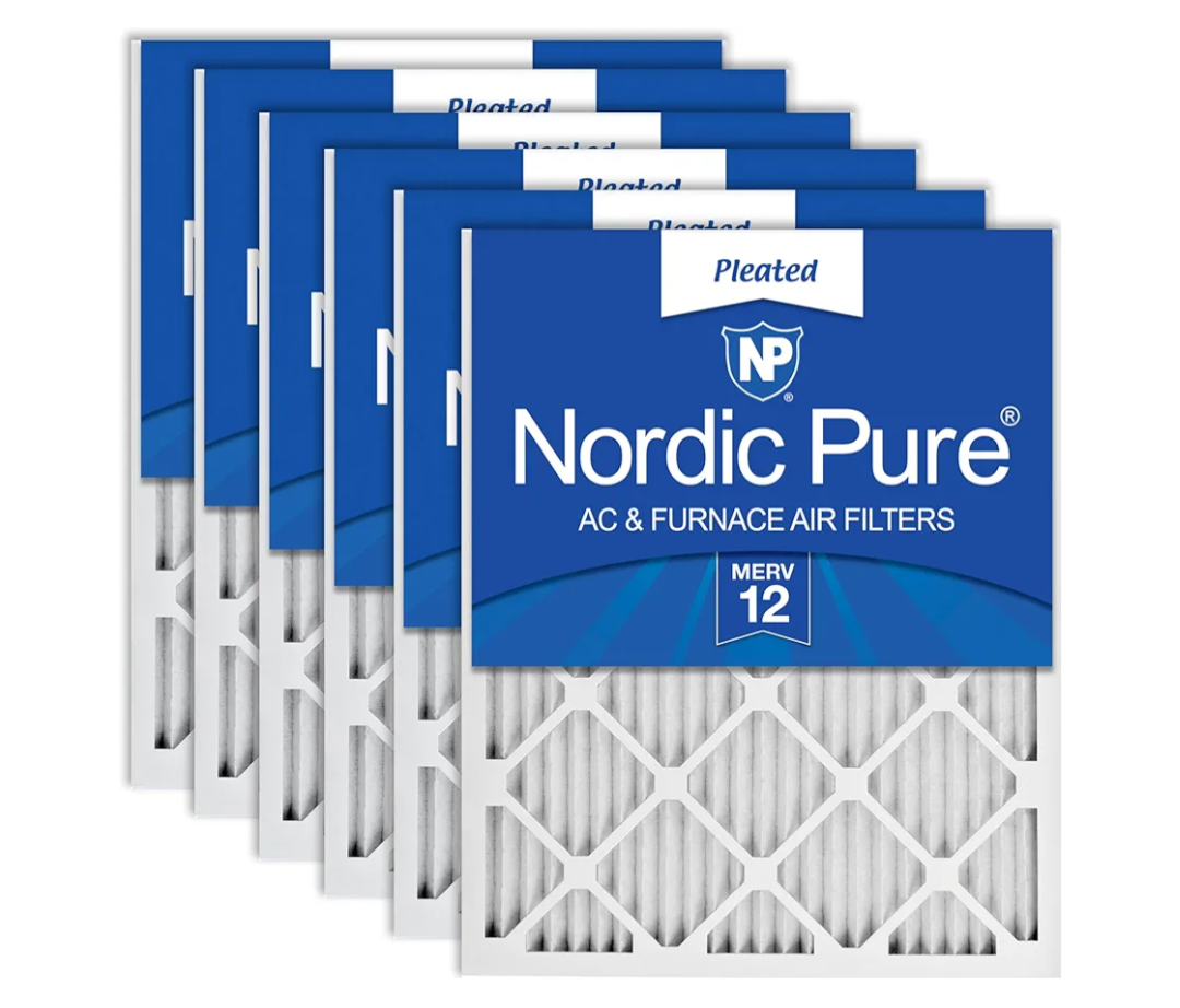 Nordic Pure 16x20x1 (15 1/2 x 19 1/2 x 3/4) Pleated MERV 12 Air Filters 6 Pack Nordic Pure 16x20x1 (15 1/2 x 19 1/2 x 3/4) Pleated MERV 12 Air Filters 6 Pack