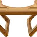 AmazerBath 8.5 Inches Bamboo Toilet Stool Squat for Adult, Foldable Squatting Potty Stool for Bathroom, 0.79" Thickness Poop Stool with Non-Slip Strip, No Assembly Required, Dark Wood Color