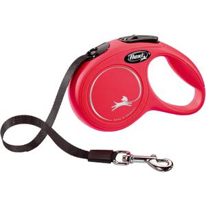 FLEXI New Classic Tape Retractable Dog Leash for Extra Small Dogs Upto 26 lbs.  10 ft., Red | Tangle Free Pet Walking Leash with One-Handed Brake, Pause, Lock|German Quality Product