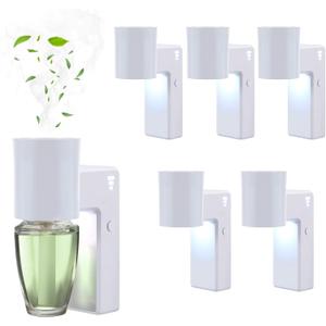 6 PCS Wall Fragrance Plug in with Night Light and Oil Diffuser Plug with Upgraded Fragrance Concentration Control, Compatible with Bath and Body Works WallFower for Home, White