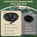 Kefly 018-478 RV Double Bulb Slide Out Seal Wiper Replacement Weather Stripping (2''x 2.25''x 28 Ft)