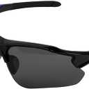 Sleek Wrap-Around Sports Sunglasses, Shatterproof Lenses, Black