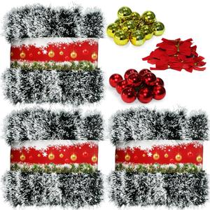 3 Pack 150Ft Greenery Garland with Snow, for DIY Christmas Tree Crafting-Green Snowy Pine Streamers for Outdoor & Indoor Christmas Decorations Artificial Twist Garland for Indoor/Outdoor
