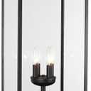 Outdoor Post Light Fixture, 25 Inch 4-Light Large Modern Exterior Post Lantern with Clear Glass, Black Outside Lamp Post, Outdoor Pole Lights for Yard Garden Patio Pathway, 25.1inch