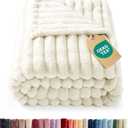 Super Soft Fleece Blanket Twin Size - Fleece Throw Blanket for Bed, Couch & Chair - Cozy, Warm & Breathable - All Season Fuzzy, Cute Decor, Microplush Bedding for Women, Men and Teens - 60x80, Ivory