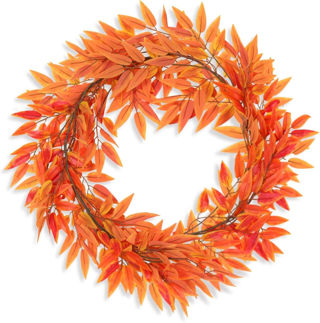 RECUTMS Artificial Fake Hanging Plant Silk Willow Leaves Fall Garland Hanging Plant Vine 2Pcs 10.49Ft Faux Greenery Ivy for Indoor Outdoor Wedding Jungle Beach Birthday Party Garden Table DecorRed