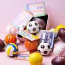 JOYIN 36 Pcs Valentines Day Sport Stress Balls with Valentine Gift Card, Mini Sports Ball Squeeze Foam for Classroom Exchange Gift for Kids, Holiday Party Favor Toys, Anxiety Relief Reward Prizes
