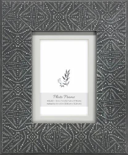 HD Designs Gray Geo Pattern Photo Frame, 7 x 5 in