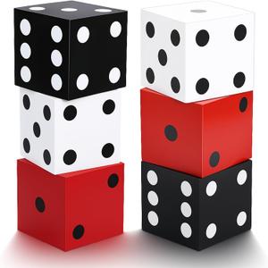 6pcs Dice Decor -Inspired Centerpieces for Graduation Prom and Game Night Jumbo Event Props and Easy Setup for Festive Table Display