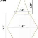 Dahey Gold Hexagon Mirror Wall Decor Small Decorative Mirror Hanging Mirrors for Wall Home Bathroom Bedroom Living Room Dorm College Office, 11.81"X10.24", Small, Gold