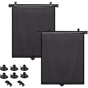 PLTCAT 2 Pack Large Car Sun Shade Side Window for Baby, Roller Vehicle Shades Sun Protection Shade for SUV Truck Side Window(Large-18''x20'')