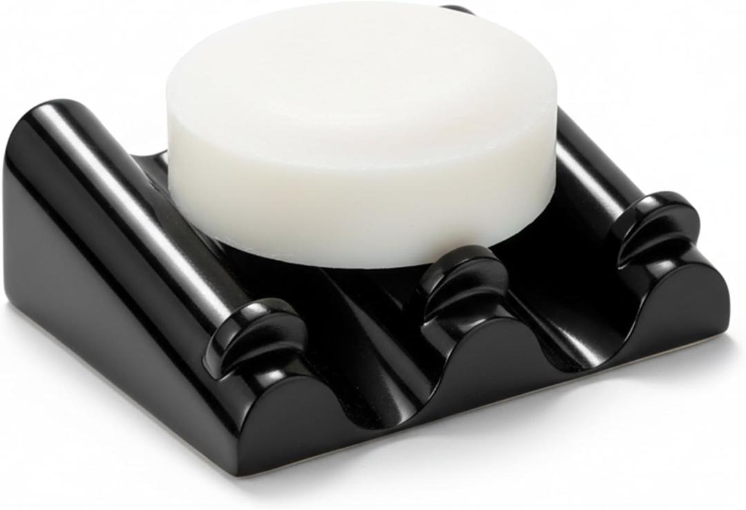 DOXOLOGY Black Marble Soap Dish Bathroom Organizer - Resin Soap Dish with Rectangular Design 3.7" L x 2.8" W - Self Draining Soap Dishes Keeps Countertop Neat - Marble Look Soap Tray for Sink