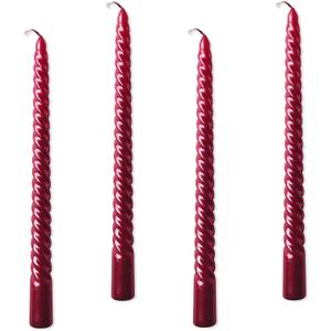 Kemladio Candle, 4pcs 10 inch Red Unscented Taper Candles, 8 Hrs Burn Time, Dinner, Halloween