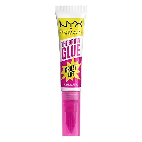 NYX PROFESSIONAL MAKEUP The Brow Glue Crazy Lift, Brow Lamination Gel with 16HR Strong Hold & BuiltIn Styling Comb  Clear Eyebrow Gel