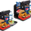 VaygWay Foldable Car Food Tray Holder Multi- Functional Portable Auto Food and Drink Holder Black Eating Organizer Backseat Car Tray  Kids Table Food Holder Desk- Laptop, Meal (2 Pack Black)