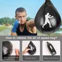 Benelabel Boxing Speed Bag with 360 Swivel Mount Premium Leather Boxing Speed Bag with Hanger and Inflator - Easy to Install and Use - Improve Your Speed and Reflexes