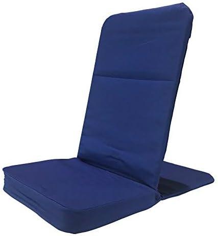 Folding BackJack -Made in The USA- Navy Cotton Fabric Lightweight Floor Seating Chair for Gaming, Families, Parents, Daycare, Back Support, Reading, Yoga, Meditation, Dorm, School
